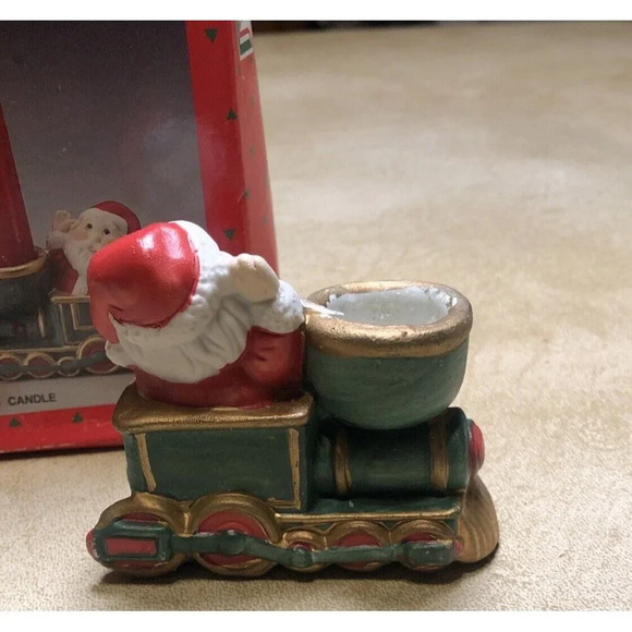 Santa Claus Candle Hugger  Candle Holders Christmas Train Vintage - Picture 6 of 8